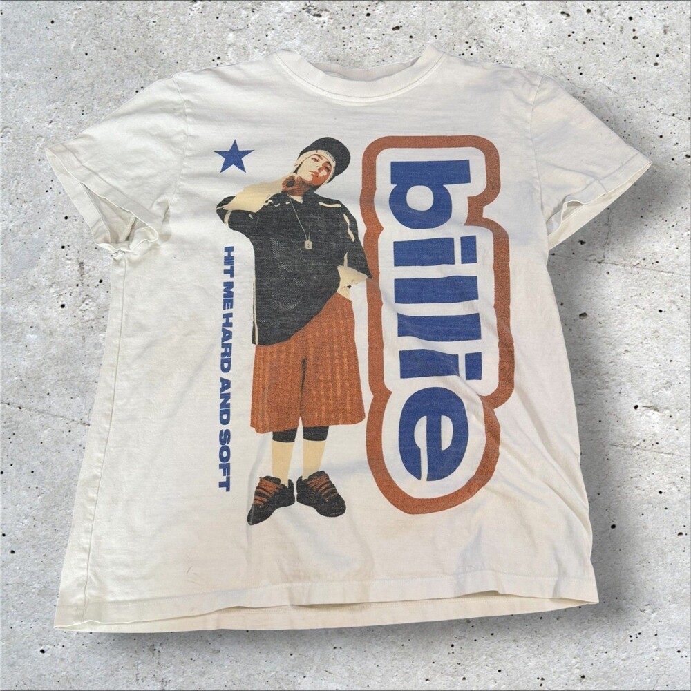 Billie Eilish Hit Me Hard And Soft Tour Shirt Mens Small Cream Concert Merch